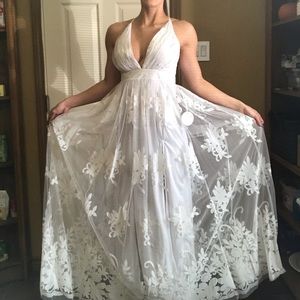 White Floral Maxi Dress